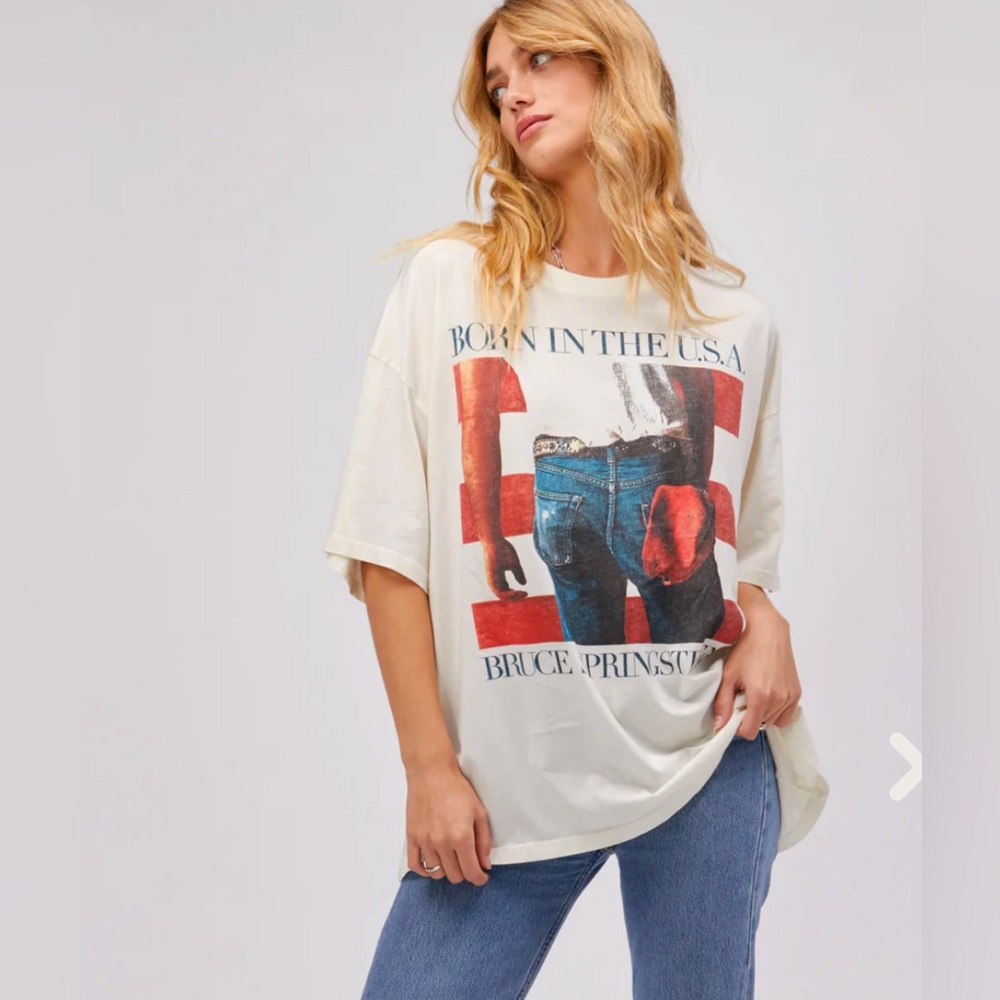 Daydreamer BRUCE SPRINGSTEEN AMERICANA OS TEE Stone Vintage (flaw pinhole) nwot